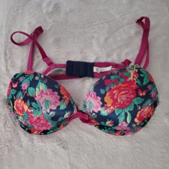 Aerie Limited Edition Pushup- Floral Magenta 'Emma' Bra- 32B - Picture 6 of 9